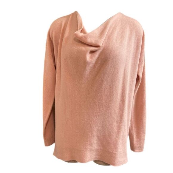 Sundance Women's 100% Cashmere Sweater Size M Oversized Pink Cowl Neck Long Slv - Picture 1 of 11